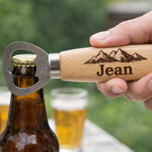 Décapsuleur en acier avec manche en bois